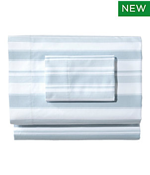 Garment Washed Sateen Sheet Collection, Stripe