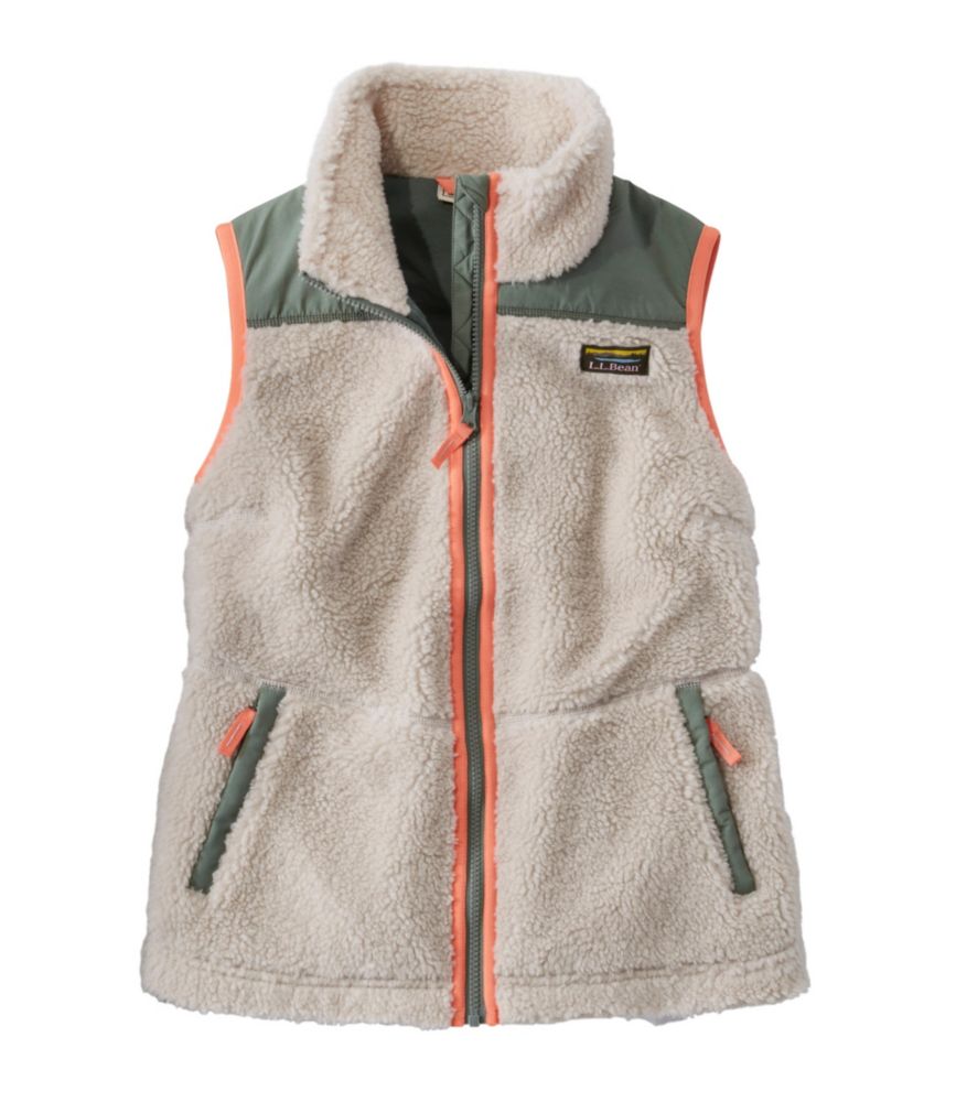 Women's Sherpa Fleece Vest Soapstone Small, Fleece/Nylon L. L.Bean