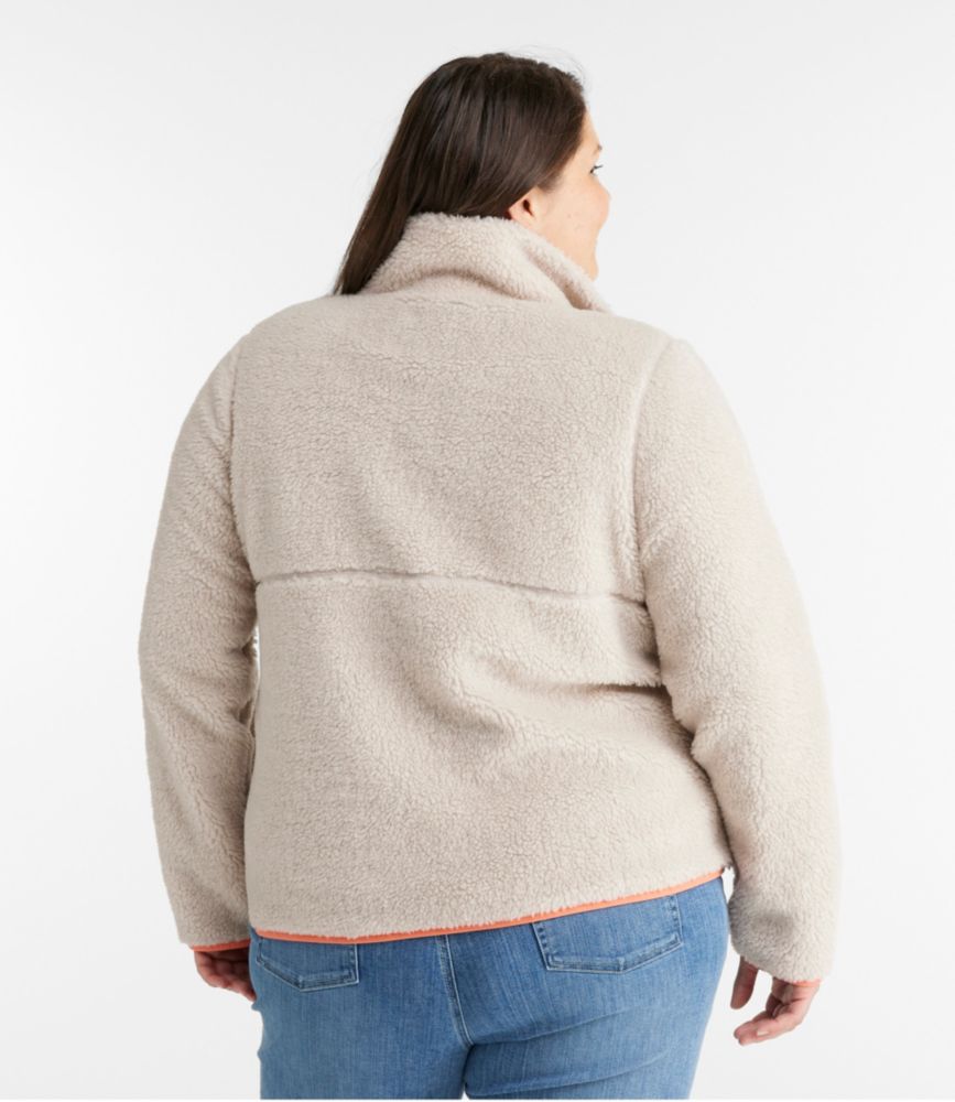 Women's Bean's Sherpa Fleece Pullover, Eggplant, small image number 3