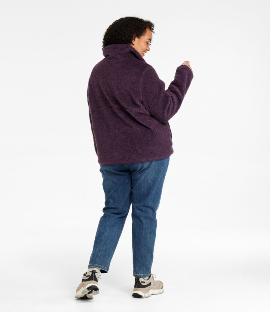 Women's Bean's Sherpa Fleece Pullover, Eggplant, small image number 5
