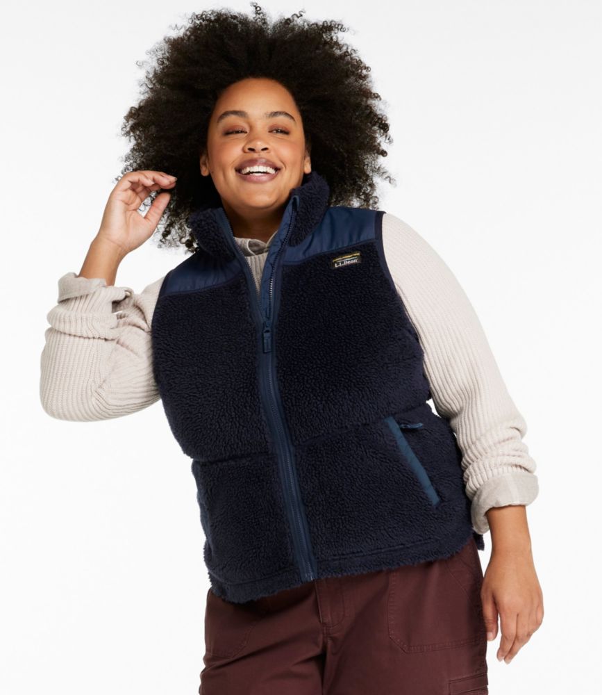 Women's Bean's Sherpa Fleece Vest, Natural, small image number 2