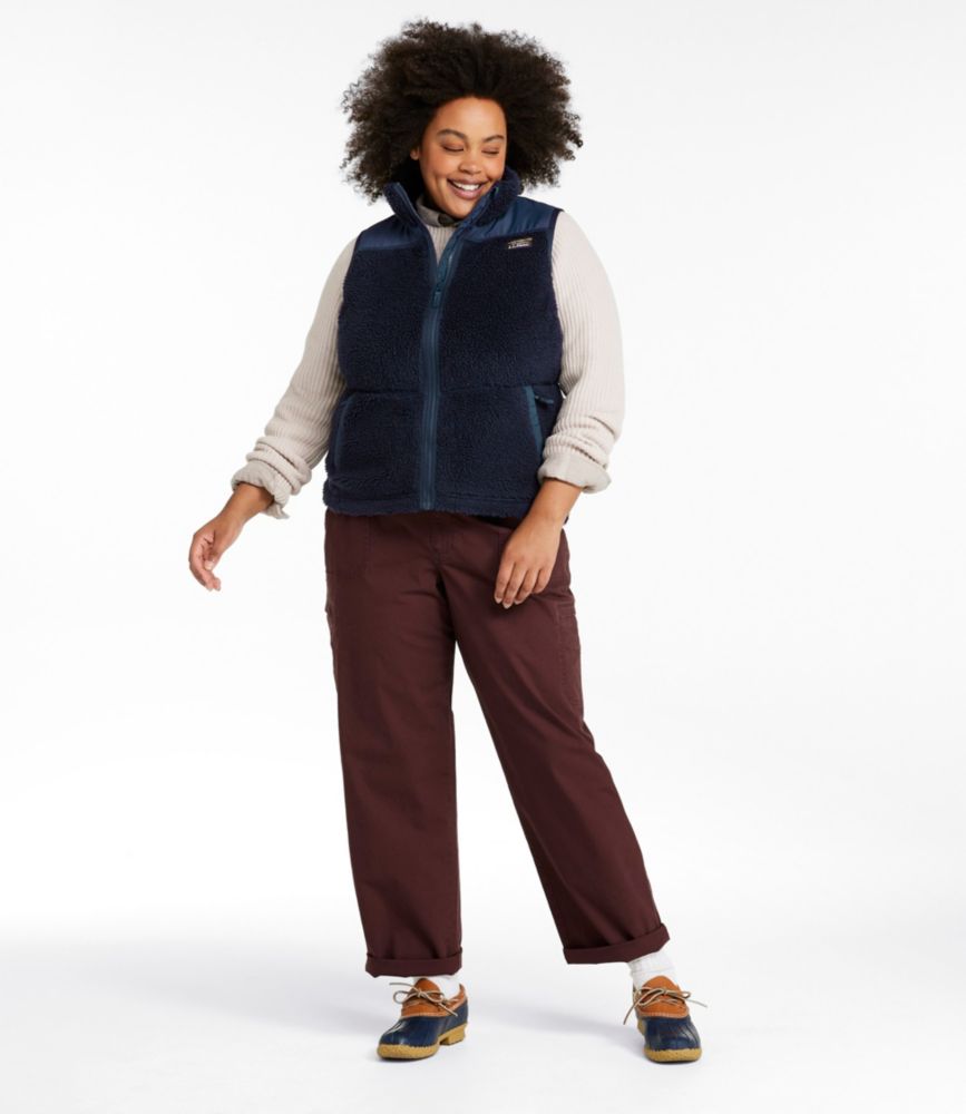 Women's Bean's Sherpa Fleece Vest, Natural, small image number 4