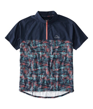 Men's Comfort Cycling Jersey, Short-Sleeve Print