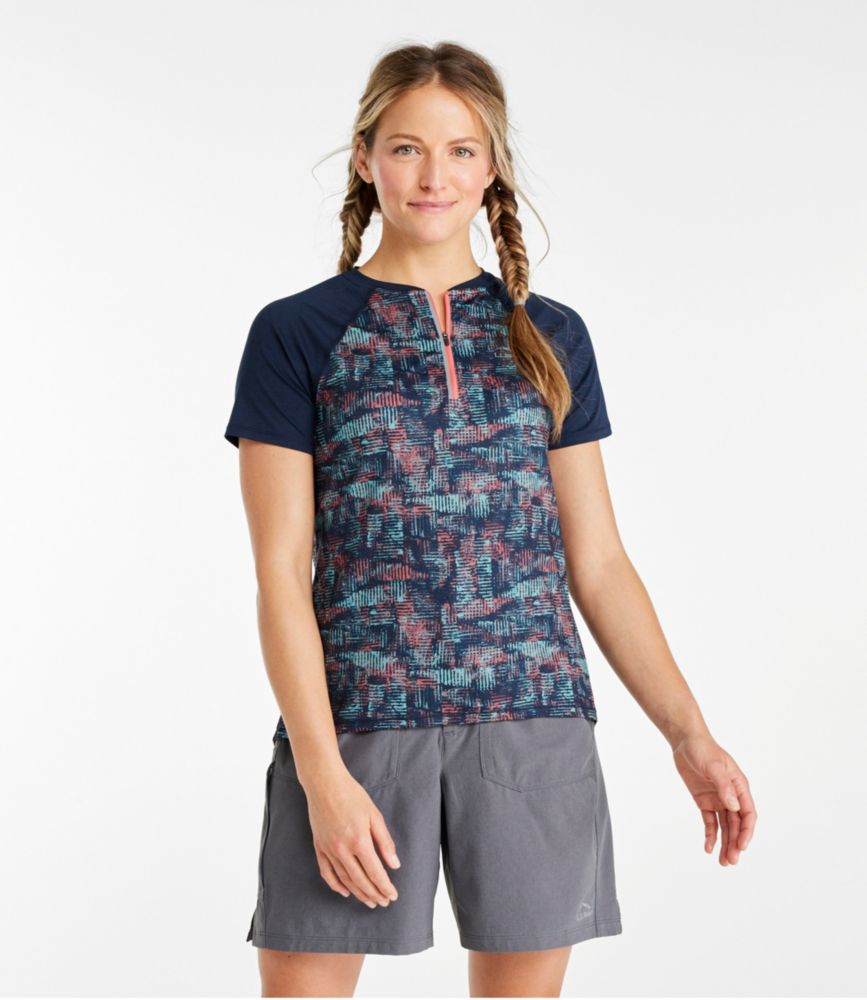 Women's Comfort Cycling Jersey Print Short-Sleeve, Classic Navy Geo Print/Classic Navy, small image number 2