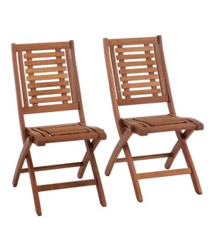 Eucalyptus Foldable Dining Chairs, Set of Two