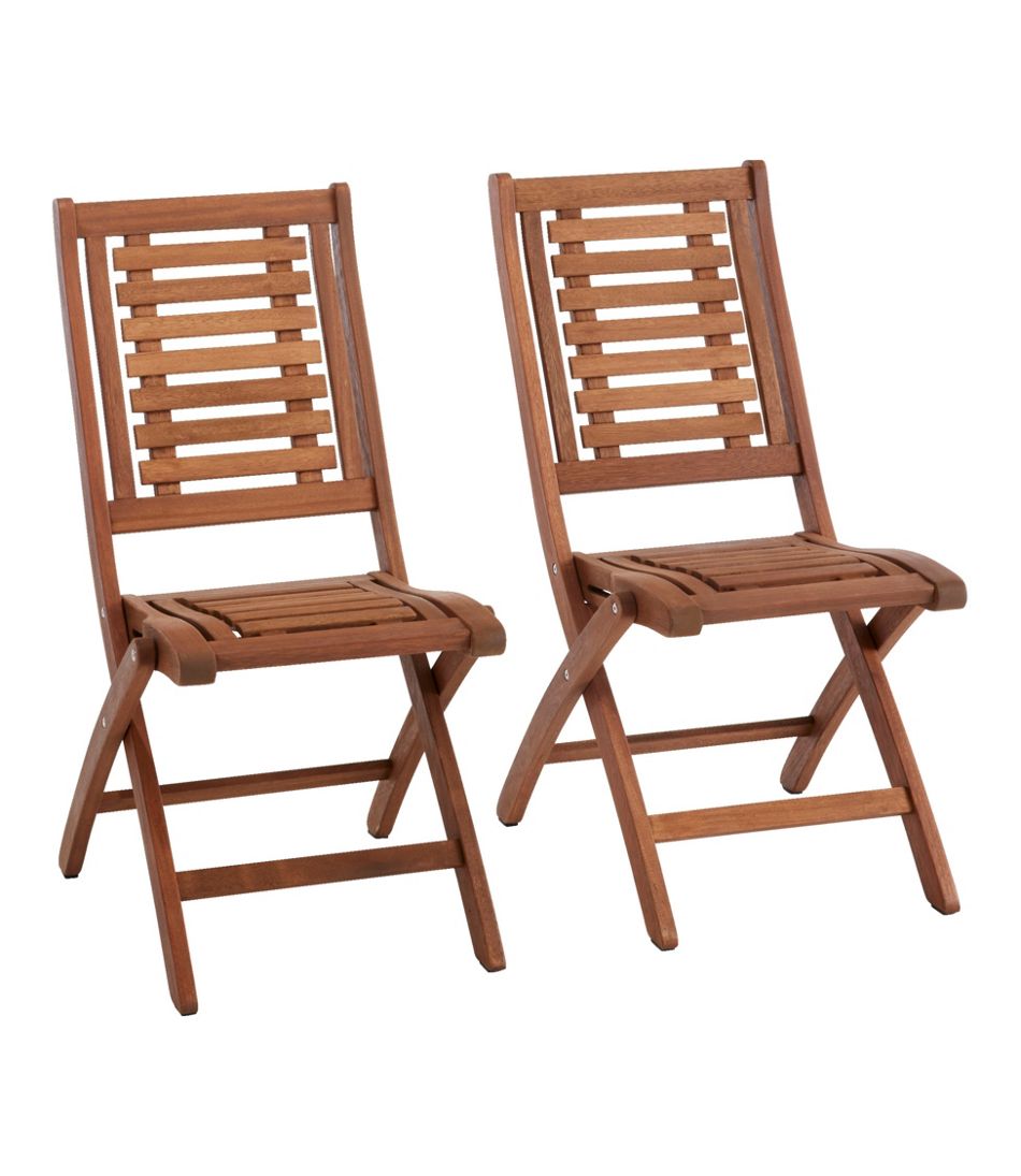 Eucalyptus Foldable Dining Chairs, Set of Two