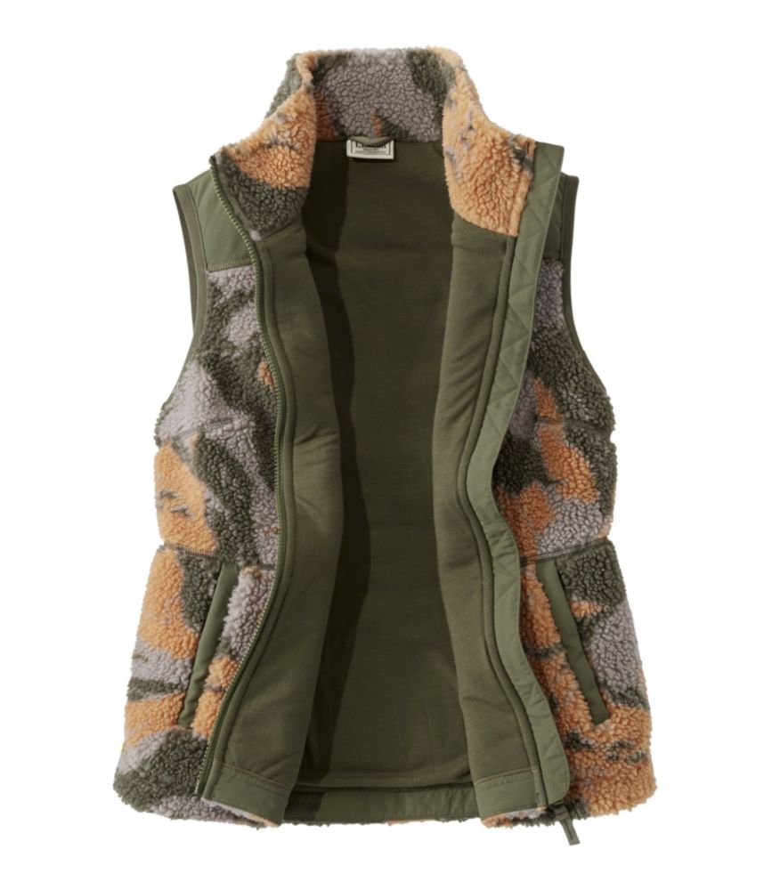 Women's Bean's Sherpa Fleece Vest, Camo, , small image number 4