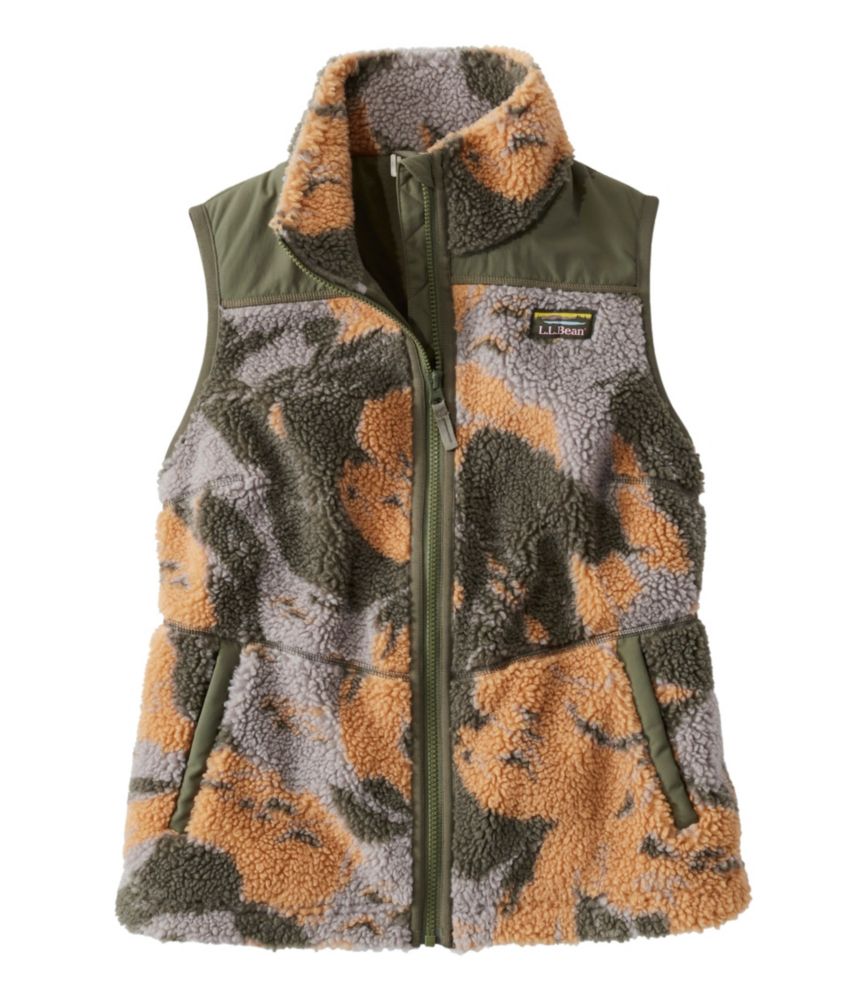 Women s Bean s Sherpa Fleece Vest Camo