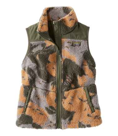 Women's Bean's Sherpa Fleece Vest, Camo
