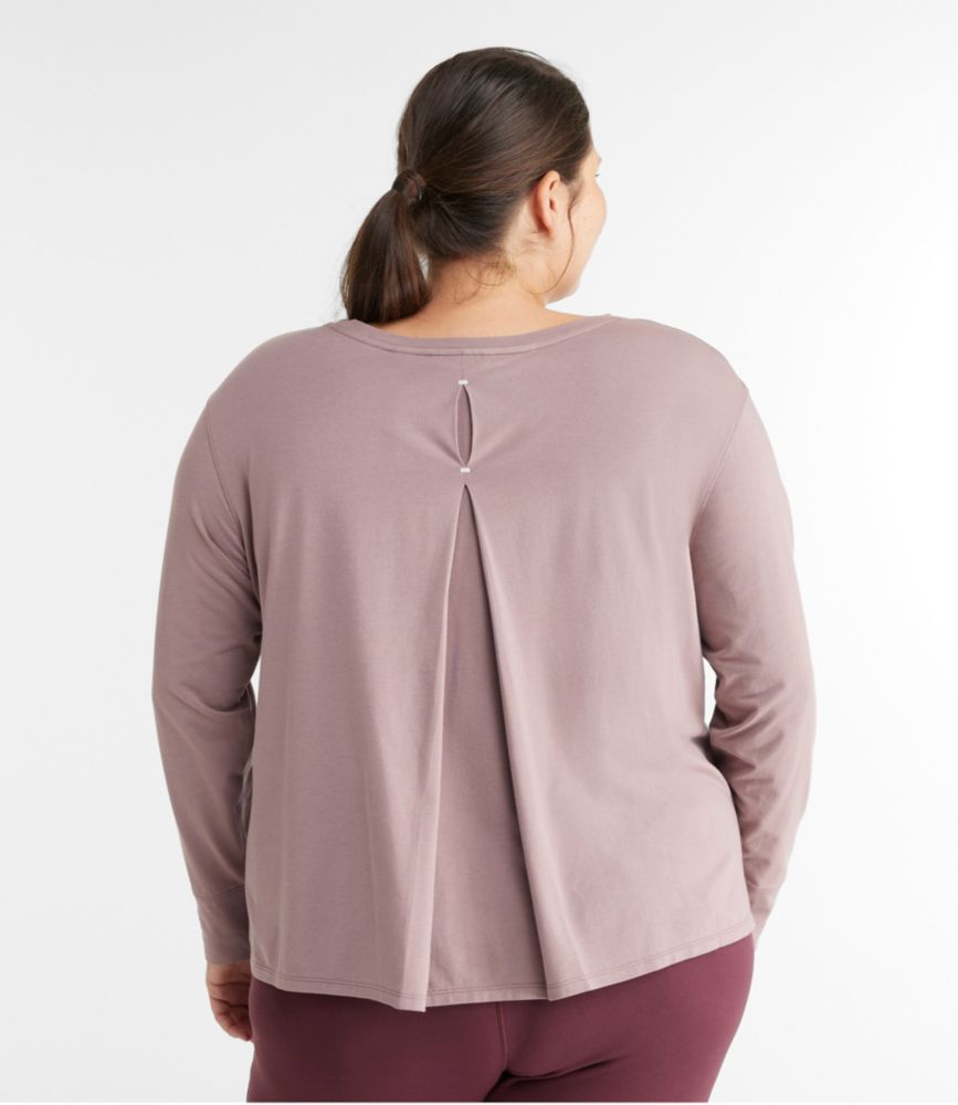 Women's Beyond Soft Tee, Pleat-Back Long-Sleeve, Smokey Mauve, small image number 3
