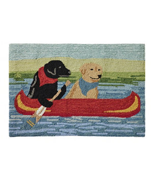 Indoor/Outdoor Vacationland Rug, Dog Canoe