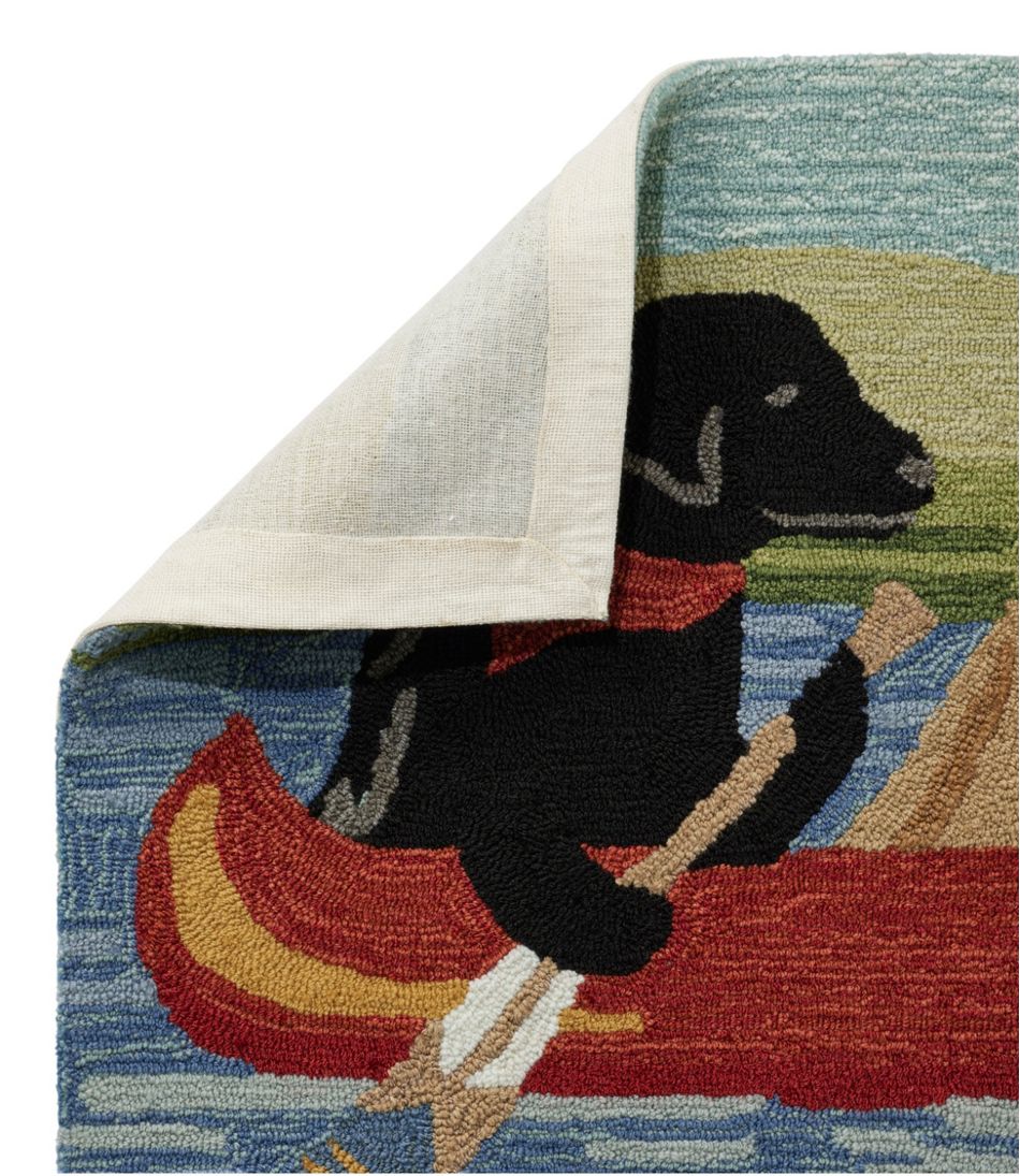 Indoor/Outdoor Vacationland Rug, Dog Canoe