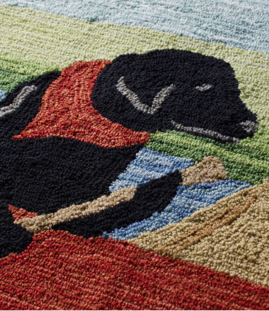 Indoor/Outdoor Vacationland Rug, Dog Canoe