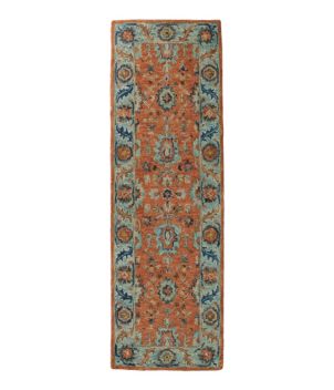 Single Border Terracotta Wool Tufted Runner