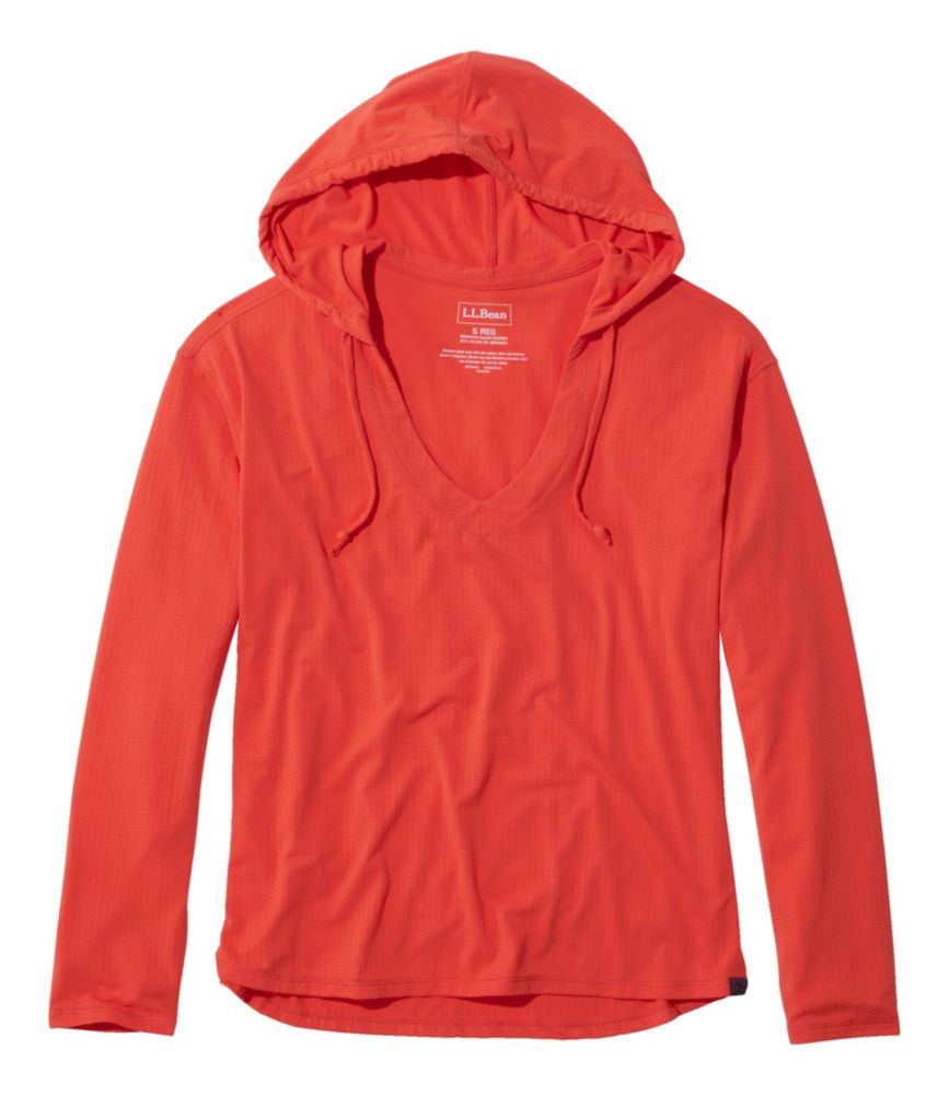 Women's Sand Beach Cover-Up, Hooded Pullover, Hot Coral, small image number 1