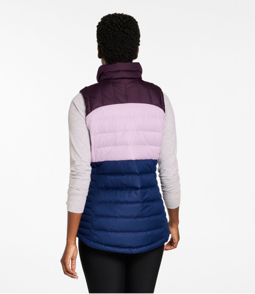 Women's Bean's Down Vest, Colorblock, Eggplant/Lavender Ice, small image number 3