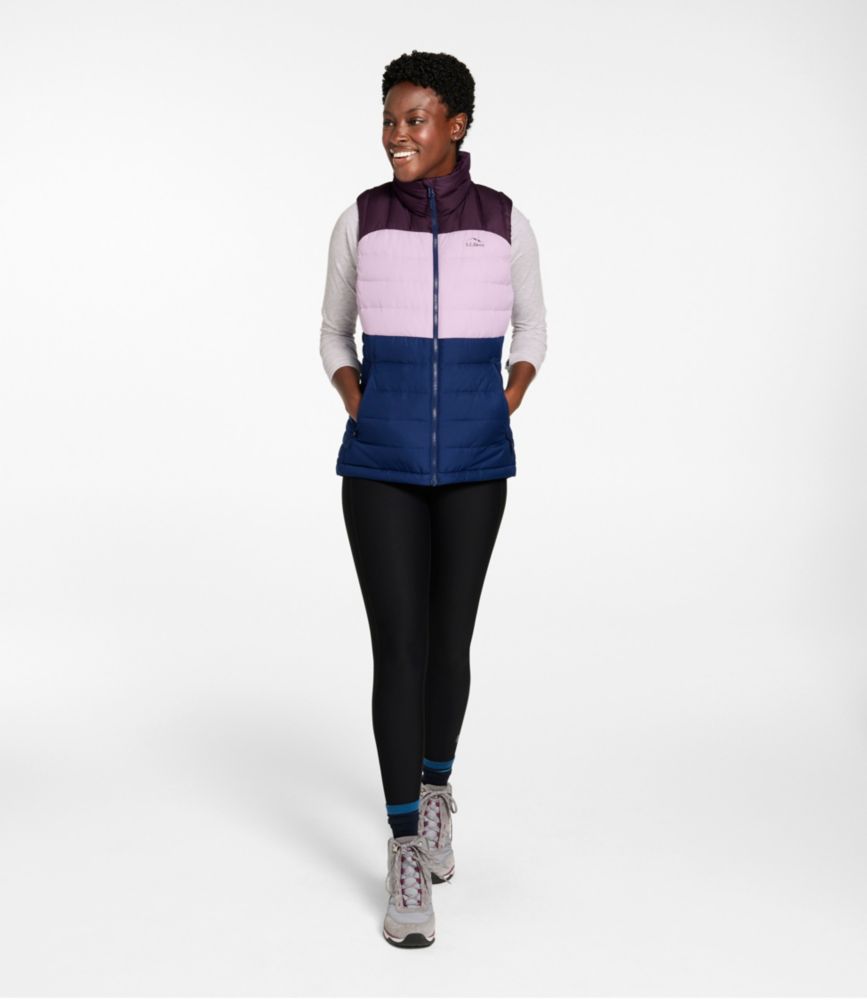 Women's Bean's Down Vest, Colorblock, Eggplant/Lavender Ice, small image number 4