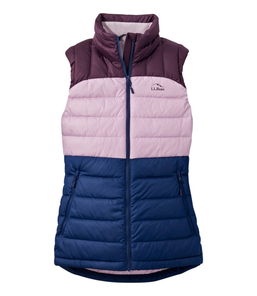 Women's Bean's Down Vest, Colorblock, Eggplant/Lavender Ice, small image number 1