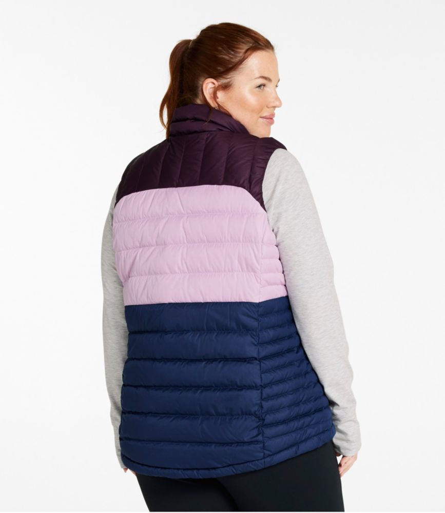 Women's Bean's Down Vest, Colorblock, Eggplant/Lavender Ice, small image number 3