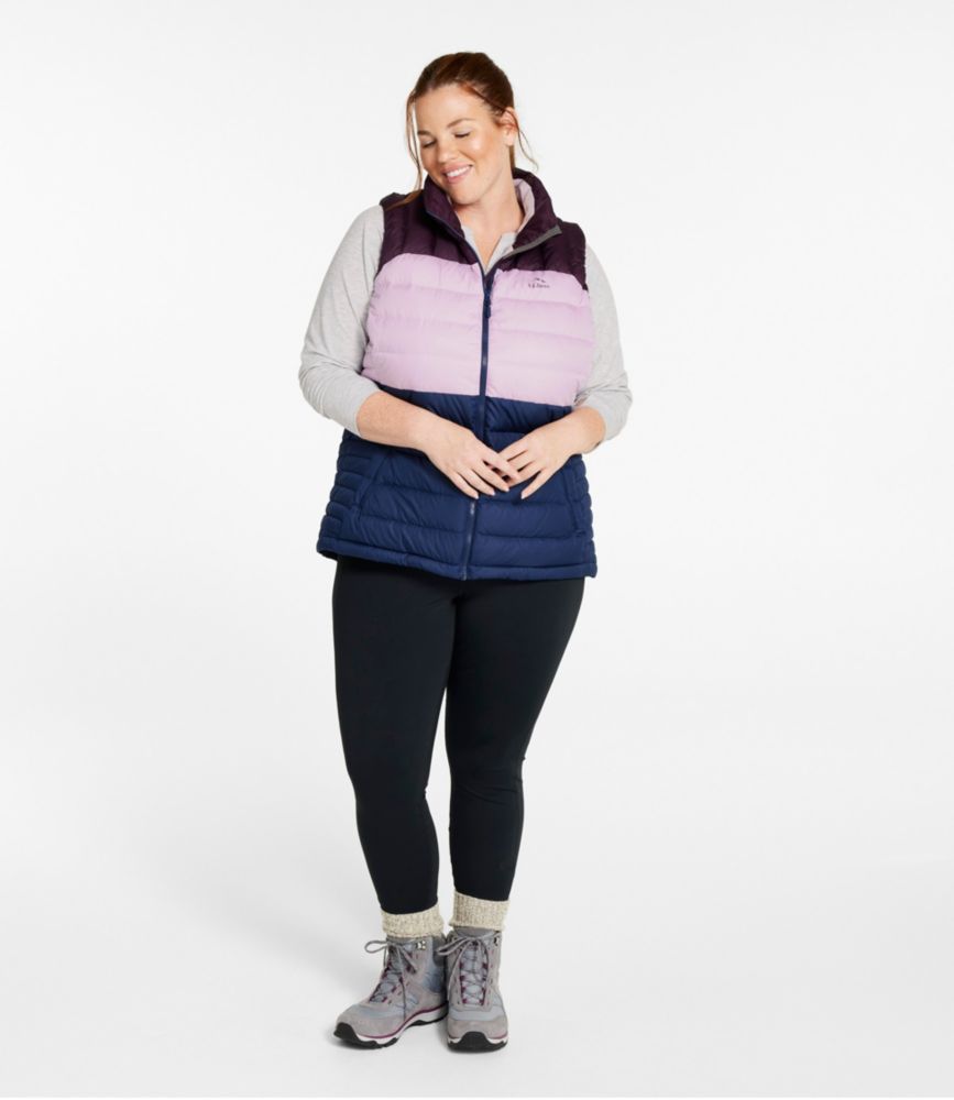 Women's Bean's Down Vest, Colorblock, Eggplant/Lavender Ice, small image number 4