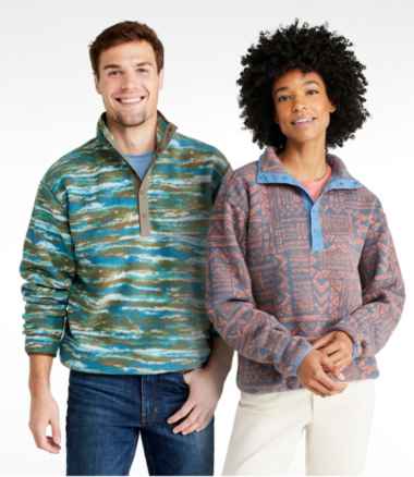 Adults' Bean's Classic Fleece Pullover, Print