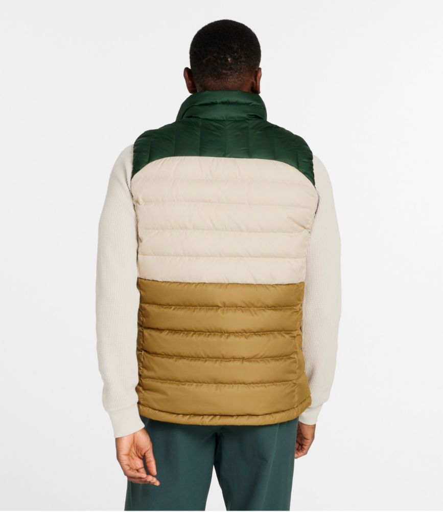 Men's Bean's Down Vest, Colorblock, Fatigue Green/Deep Balsam, small image number 3