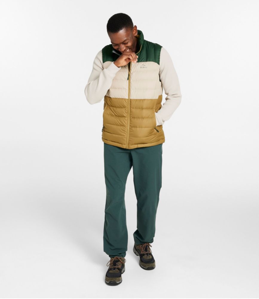 Men's Bean's Down Vest, Colorblock, Fatigue Green/Deep Balsam, small image number 4