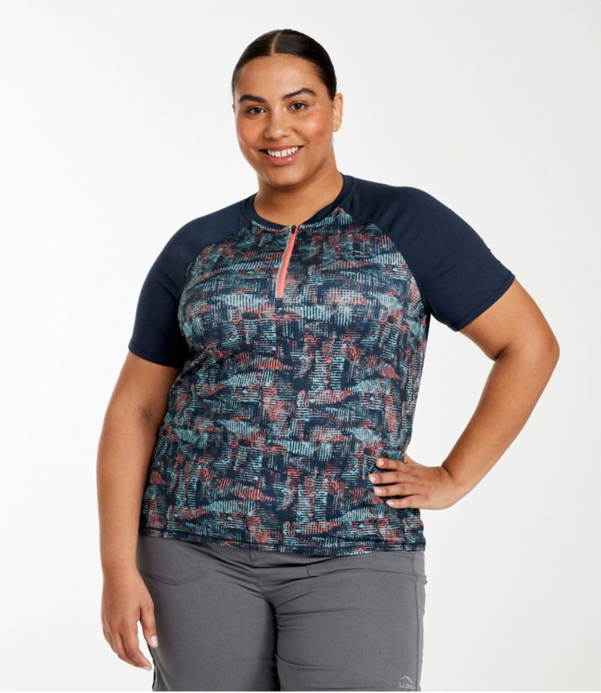 Women's Comfort Cycling Jersey Print Short-Sleeve, Classic Navy Geo Print/Classic Navy, small image number 2