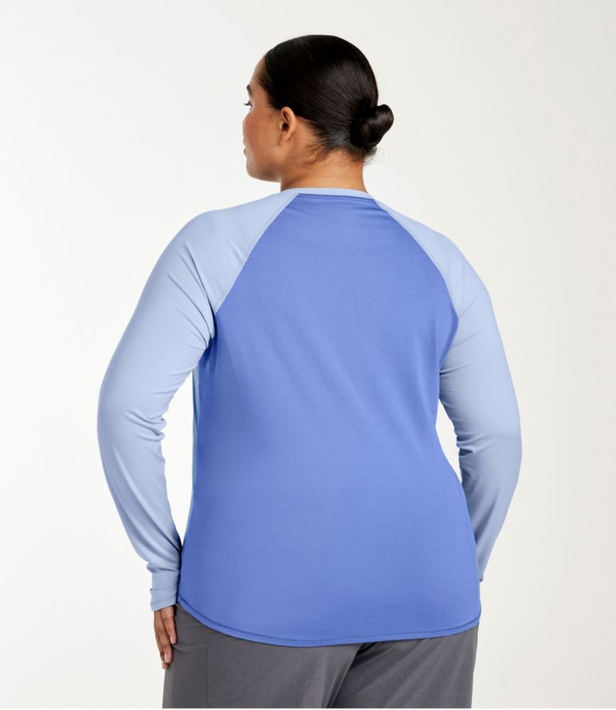 Women's Comfort Cycling Jersey, Long-Sleeve, Larkspur/Malibu Blue, small image number 3