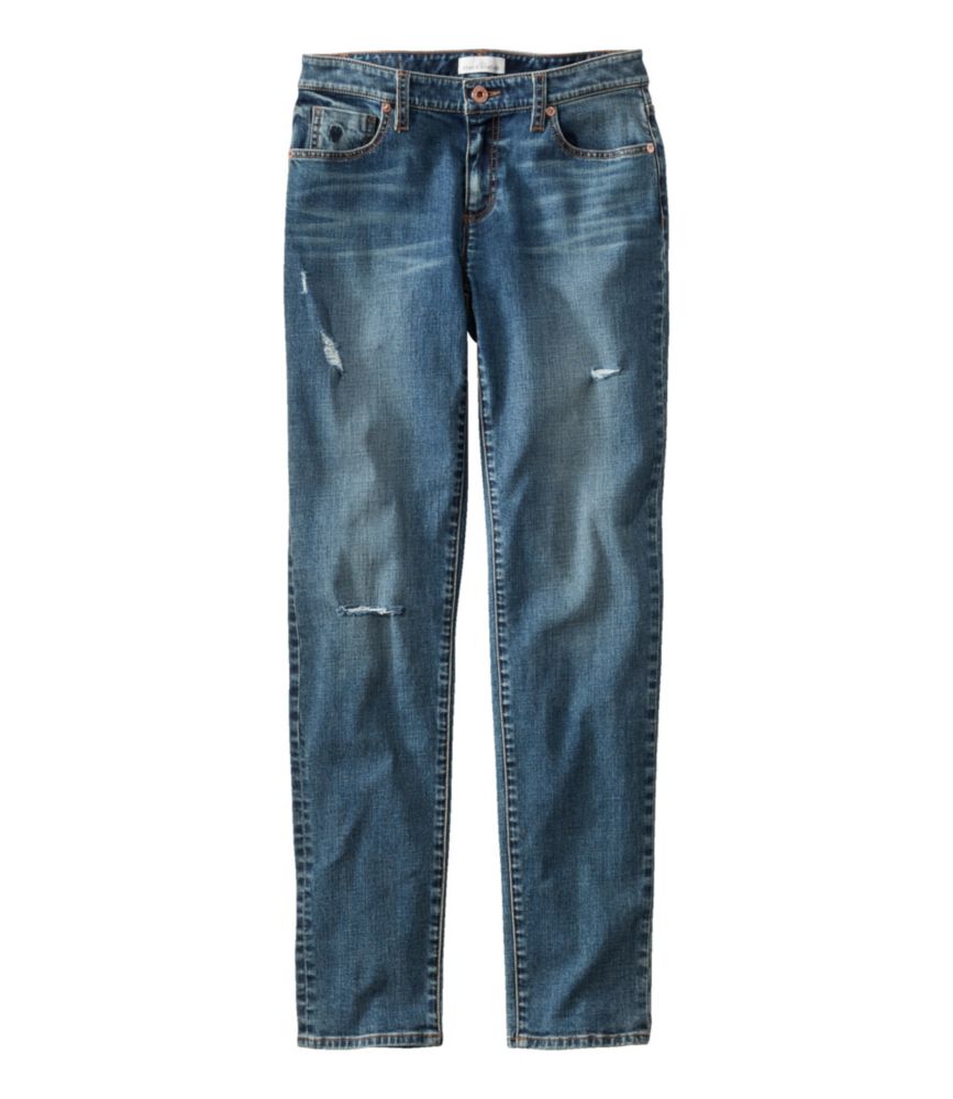 Women's Signature Organic Denim Boyfriend Jeans, Low-Rise Straight-Leg, Vintage Indigo, small image number 1