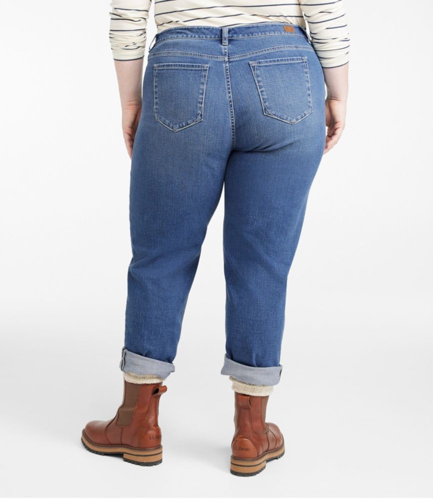 Women's Signature Organic Denim Boyfriend Jeans, Low-Rise Straight-Leg