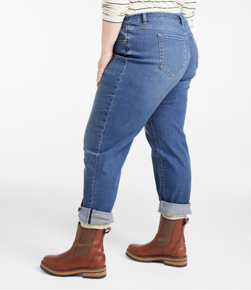 Women's Signature Organic Denim Boyfriend Jeans, Low-Rise Straight-Leg