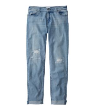 Women's Signature Organic Denim Boyfriend Jeans, Low-Rise Straight-Leg