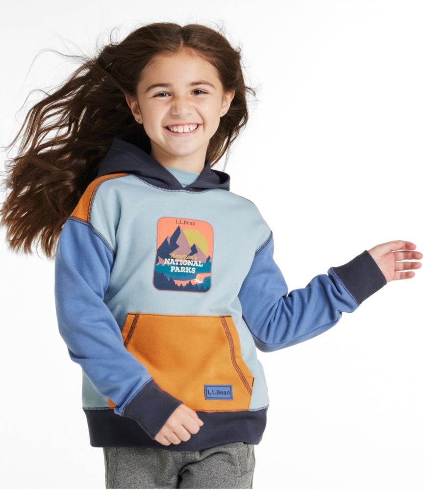 Kids' Athleisure Hoodie, Colorblock, Carbon Navy Color Block, small image number 2