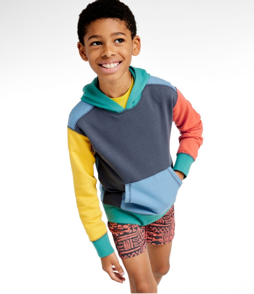 Kids' Athleisure Hoodie, Colorblock, Carbon Navy Color Block, small image number 4