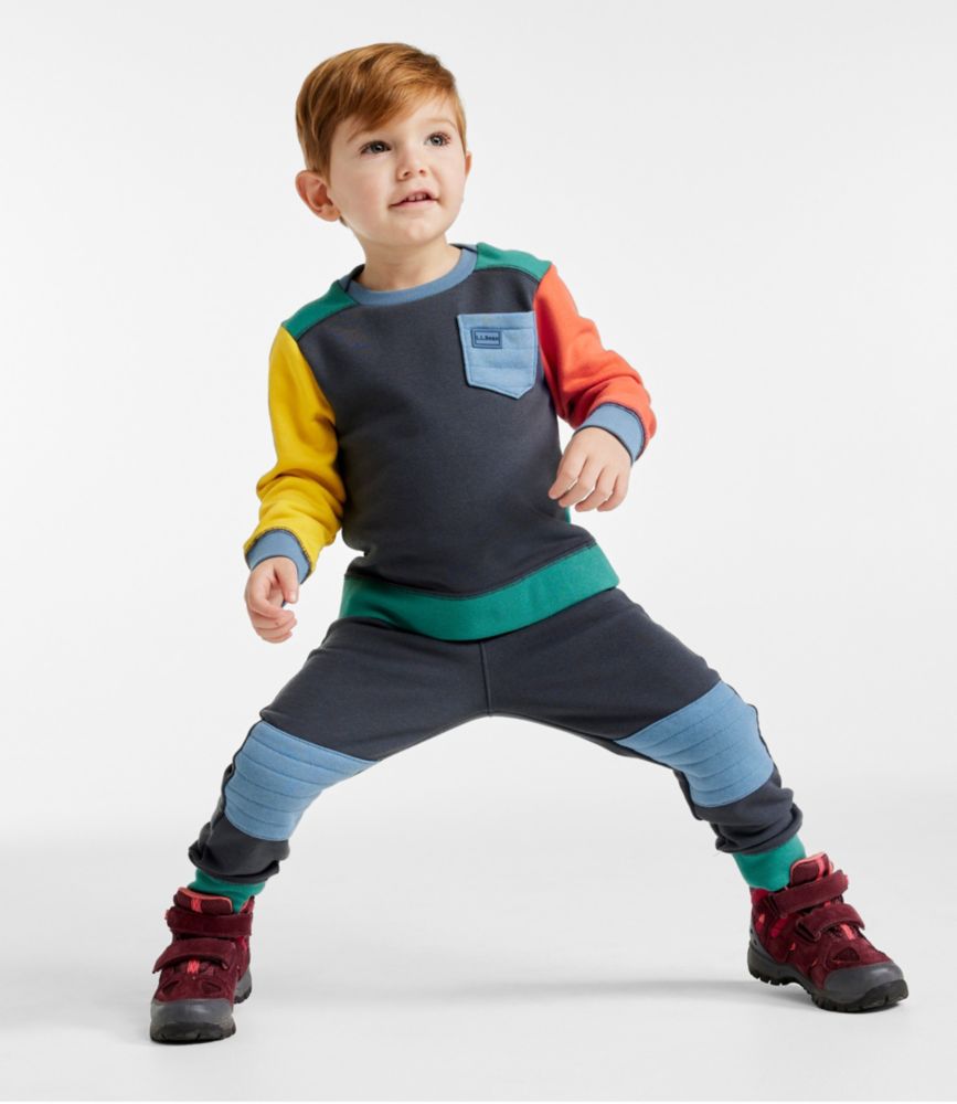 Infants' and Toddlers' Athleisure Sweatsuit Set, Carbon Navy Color Block, small image number 3