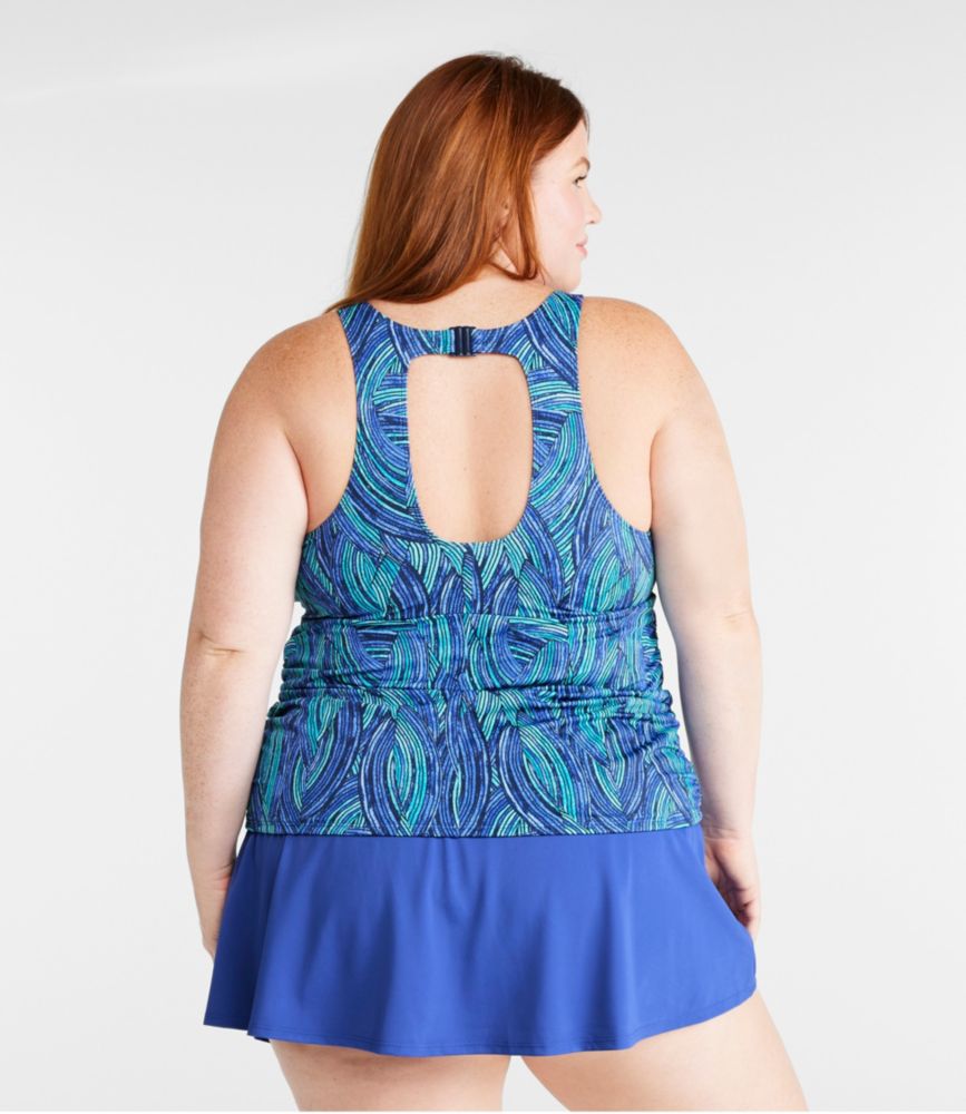 Women's BeanSport Swimwear, High-Neck Tankini Top Print, Cobalt Wave, small image number 3