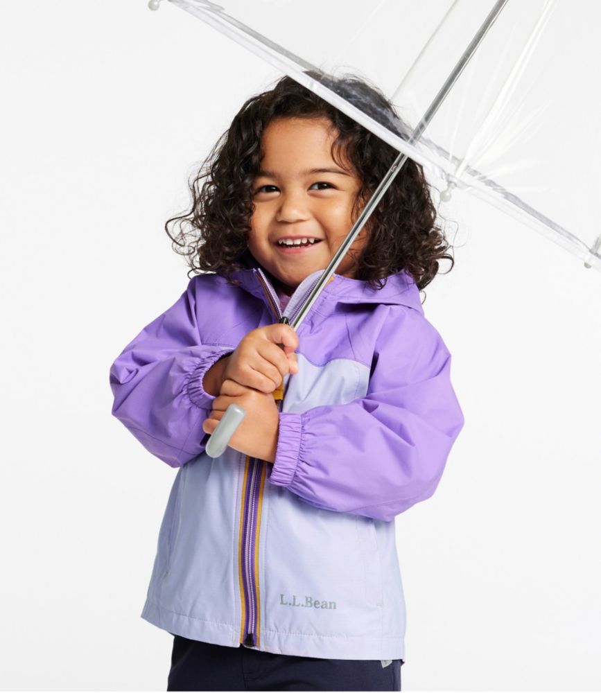 Toddlers' Discovery Rain Jacket, Colorblock, Lobster Red/Dark Royal Blue, small image number 2