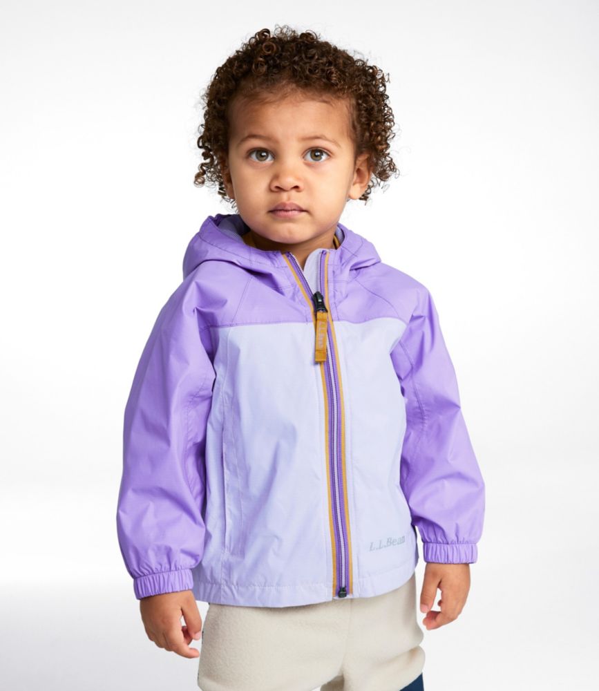 Toddlers' Discovery Rain Jacket, Colorblock, Lobster Red/Dark Royal Blue, small image number 3