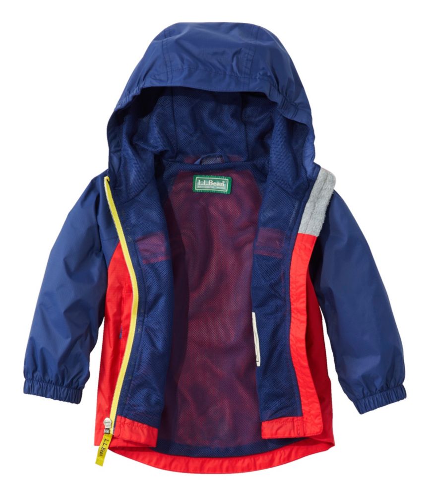 Toddlers' Discovery Rain Jacket, Colorblock, Lobster Red/Dark Royal Blue, small image number 6