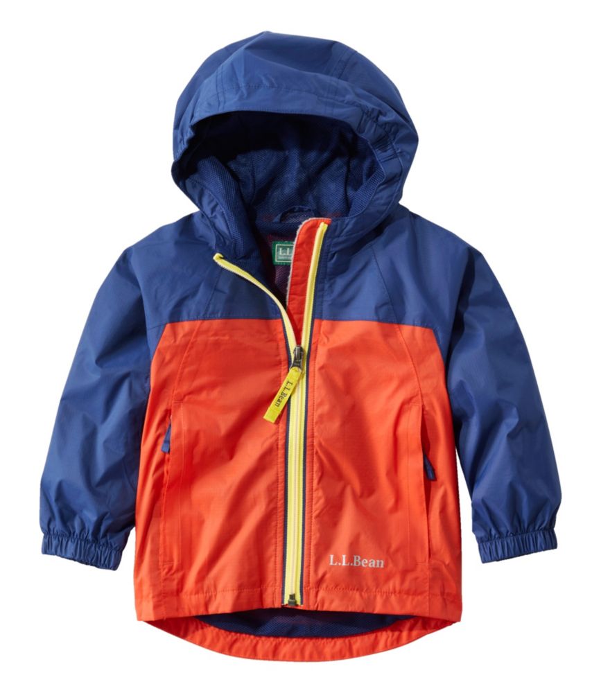 Toddlers' Discovery Rain Jacket, Colorblock, Lobster Red/Dark Royal Blue, small image number 1