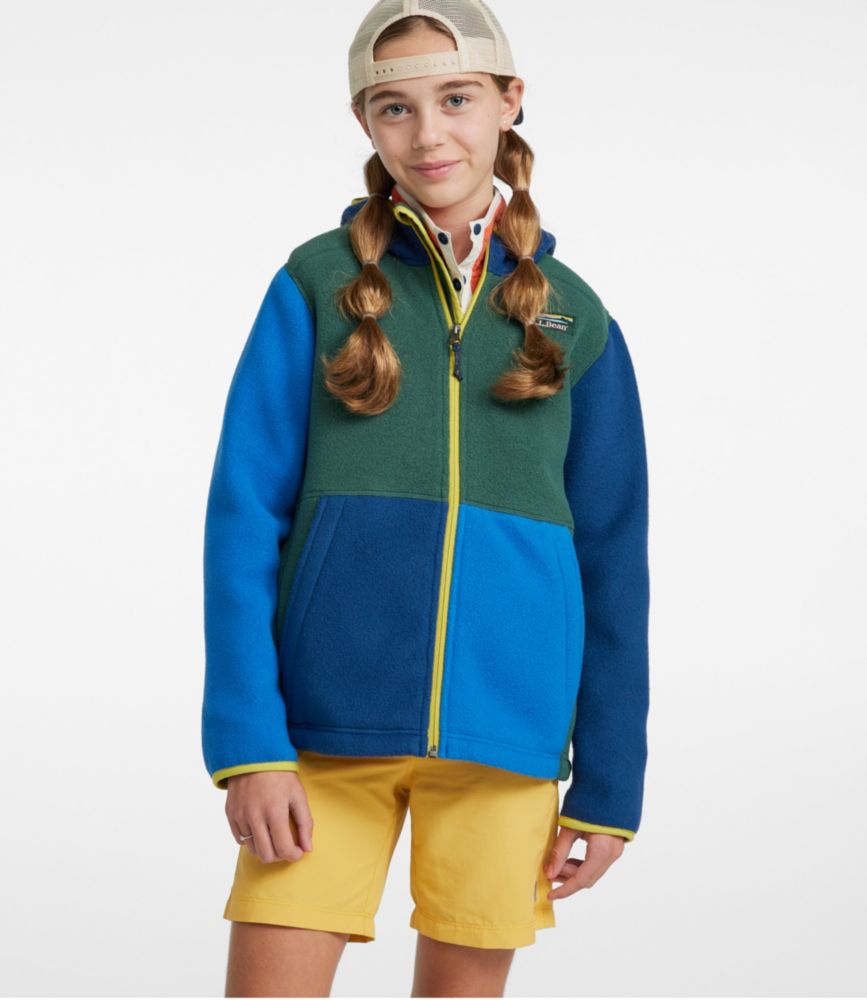 Kids' Mountain Classic Fleece, Hooded Colorblock, Deep Green, small image number 2