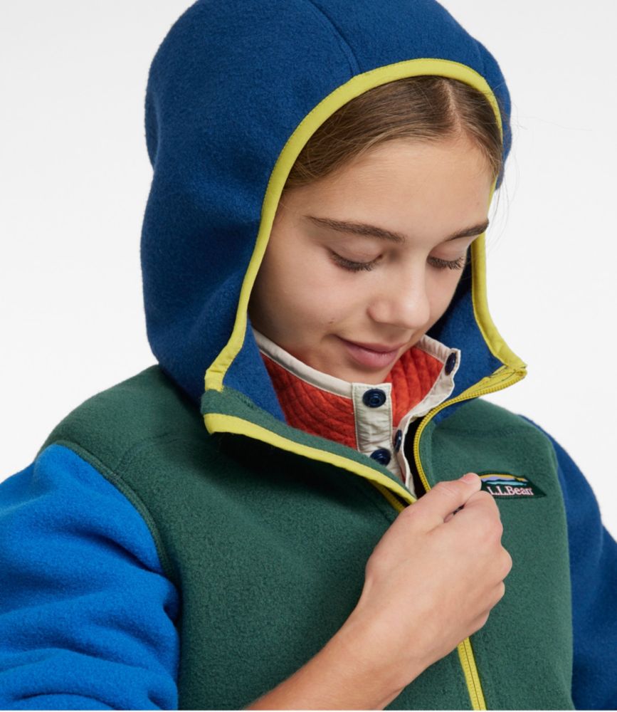 Kids' Mountain Classic Fleece, Hooded Colorblock, Deep Green, small image number 3