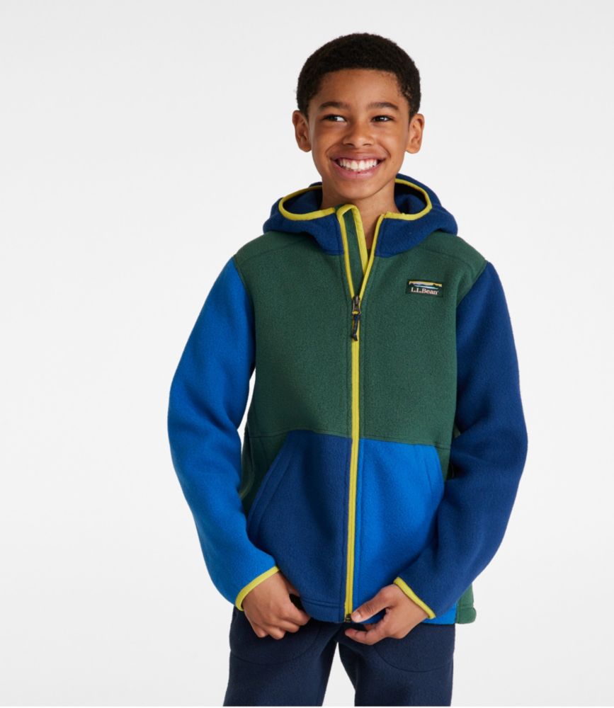 Kids' Mountain Classic Fleece, Hooded Colorblock, Deep Green, small image number 4