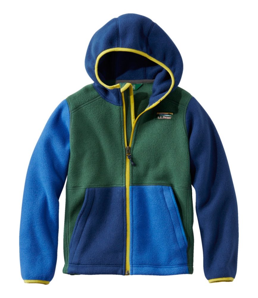 Kids' Mountain Classic Fleece, Hooded Colorblock, Deep Green, small image number 1