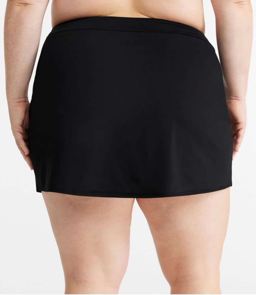 Women's New Currents Swimwear, Ruched Swim Skort, Black, small image number 2