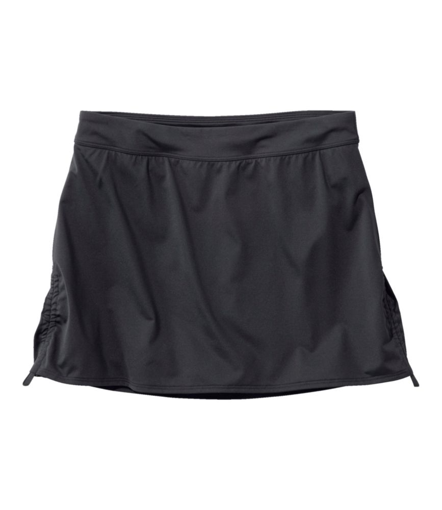 Women's New Currents Swimwear, Ruched Swim Skort, Black, small image number 1