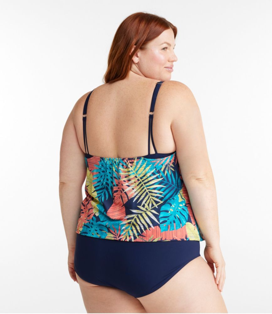Women's Shaping Swimwear, Blouson Tanksuit Print, Darkest Navy Tropical, small image number 3