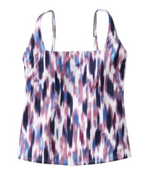 Women's New Currents Swimwear, Squareneck Tankini Top Print