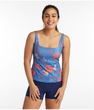 Women's New Currents Swimwear, Squareneck Tankini Top Print